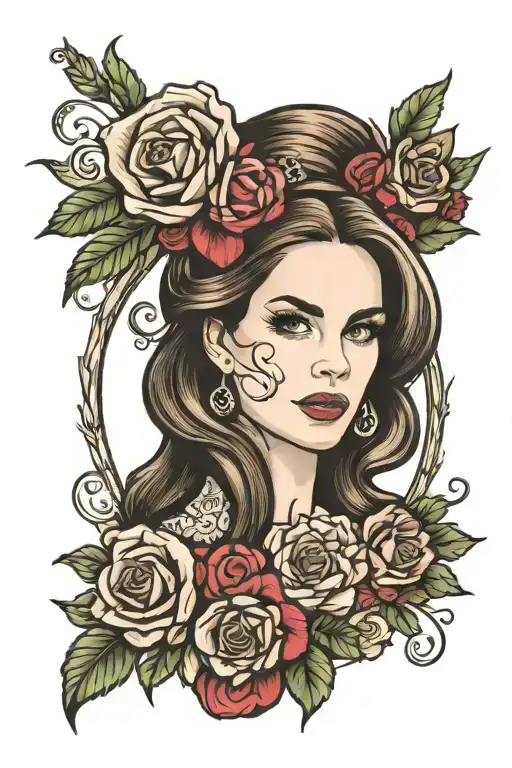 Lana Del Rey Portrait In Picture Frame