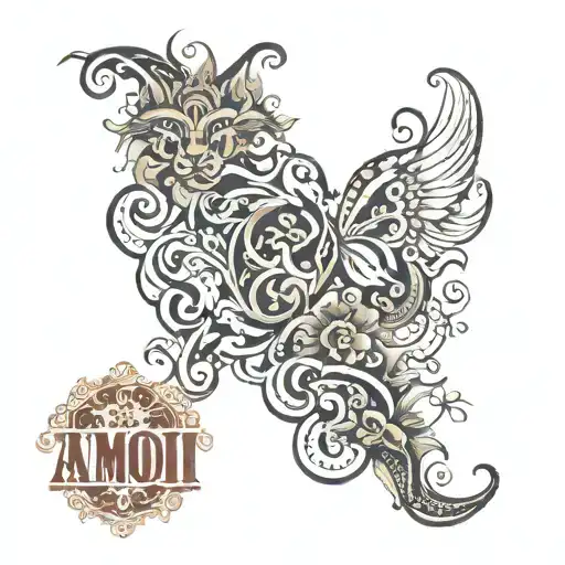 Name Combined Together Representing The Client's Love Amodh And Smita