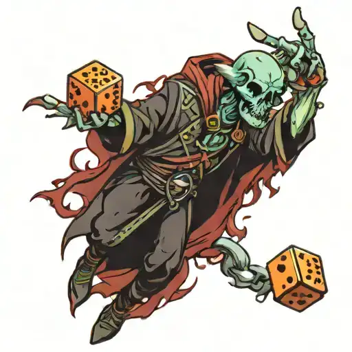 Lich Reaches Over Stonewall And Drops Dice Rolling