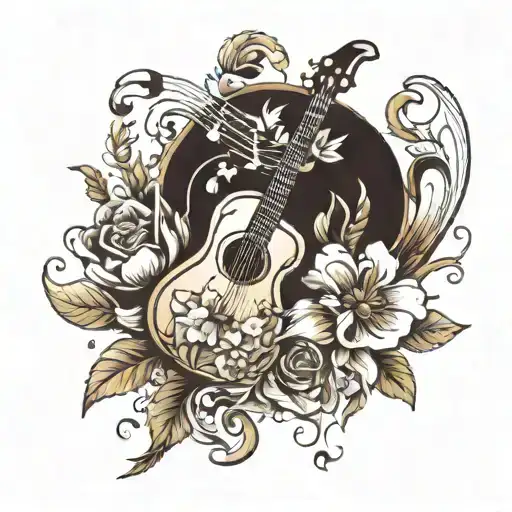 Music And Flowers Growing Inside Representing Your Passion