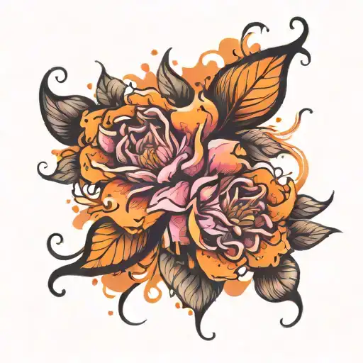 Pink And Orange Watercolour Background