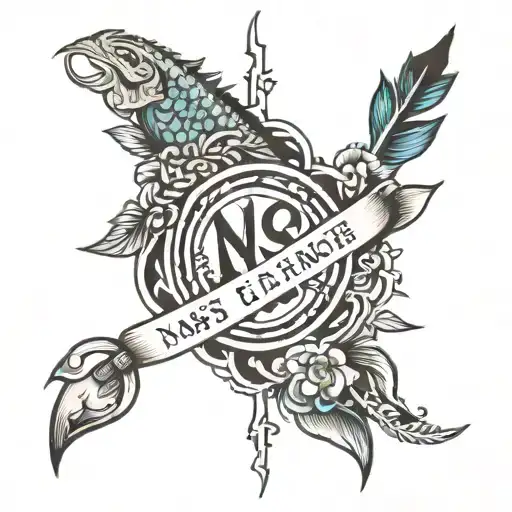 The Word My Nasi With Lifeline Symbol Intertwined