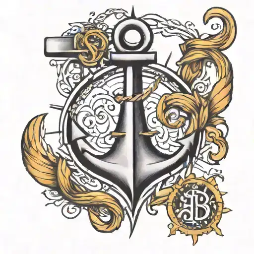 Anchor With Initials And Dob In It
