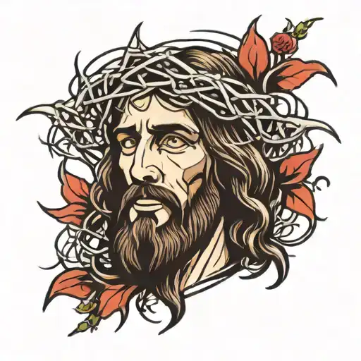 Jesus Face Crown Of Thorns