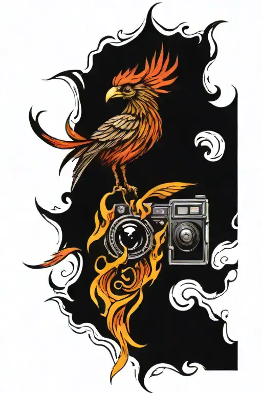 Phoenix Rising With Camera Lens