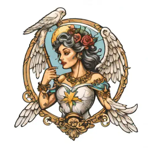 Female Angel Holding Up Globe Symbolizing The Client's Love