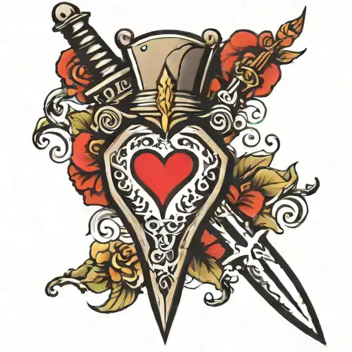 Dagger With Heart Shaped Lock