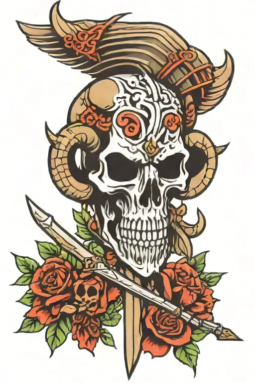 Warrior Spear Ram Skull