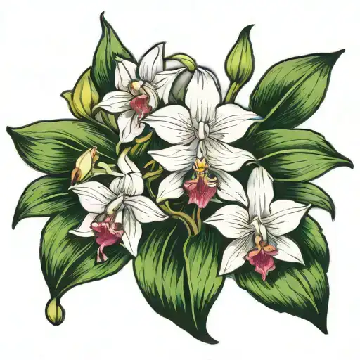 Sampaguita And White Nun Orchid