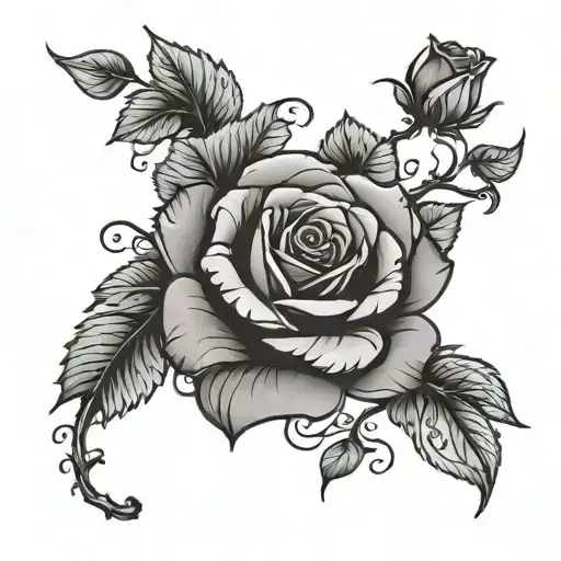 Rose Bush Vine Wrapping Around Arm Starting At Thumb