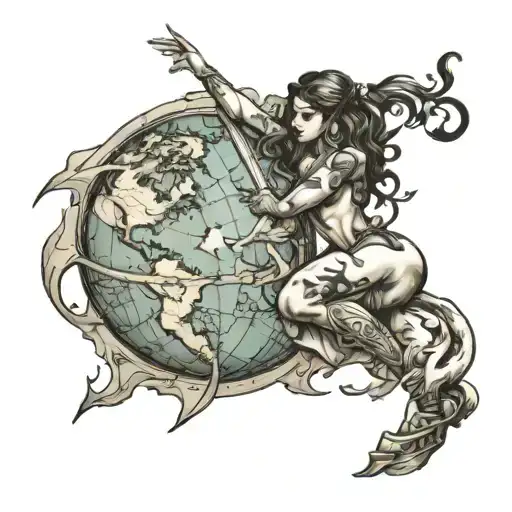 Women Atlas Holding The World