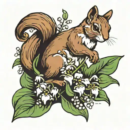 Lily Of The Valley With A Squirrel