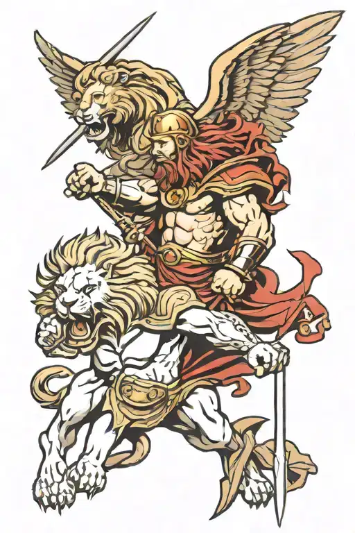 Lion And Gladiator Angel