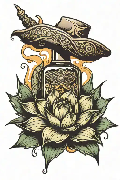 Agave Tequila Bottle Floating