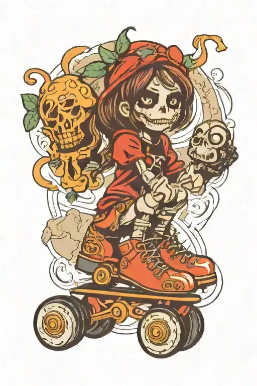 Skeleton Roller Skates Girl