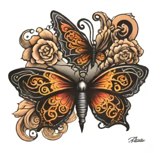 Dark Symmetrical Butterfly