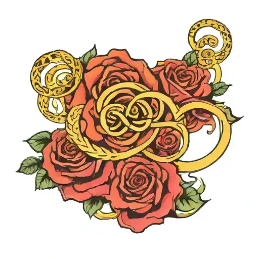 Infinity Sign With Rose And Names Yaili Yesli