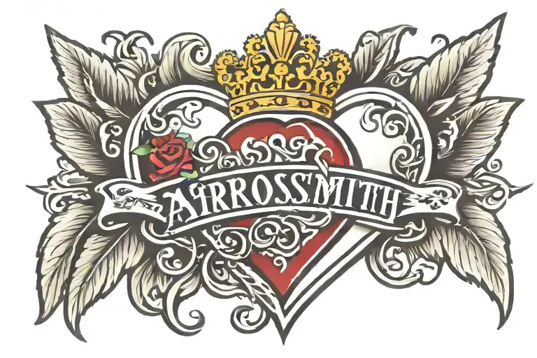 Aerosmith Logo With Heart And Crown