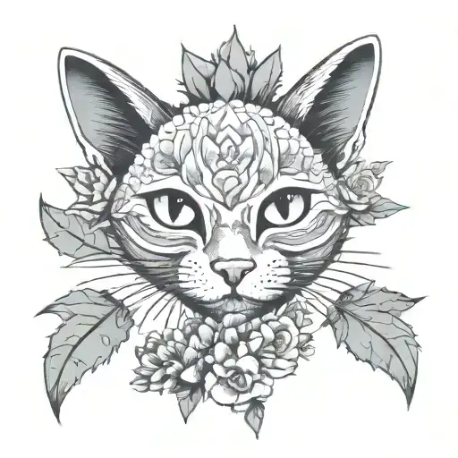 Cat Surrounded By Cactus