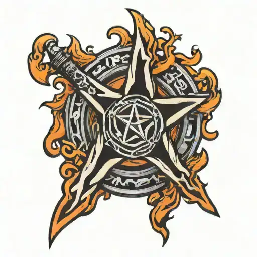 Flame Pentagram Sword