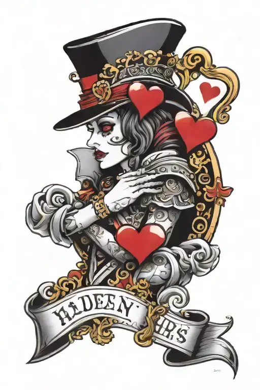 I Need A Queen Of Hearts Card Design With My Finger With The Small S Word Inside The Card