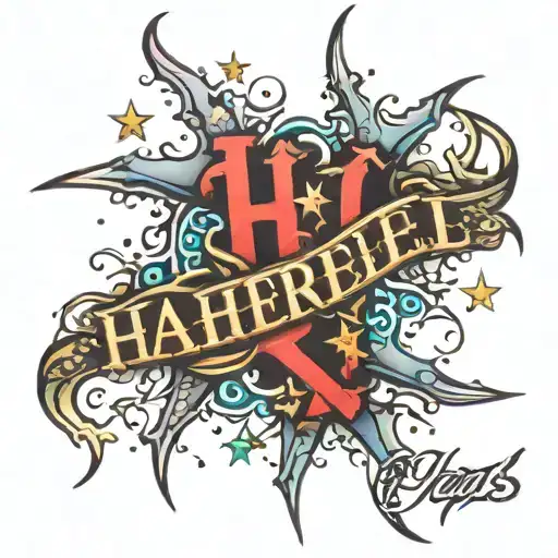 Jharel Name With Stars And Crown Of Thorns