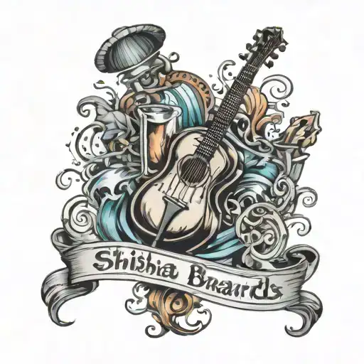 Shisha Billiards Whiskey Music Notes Floating