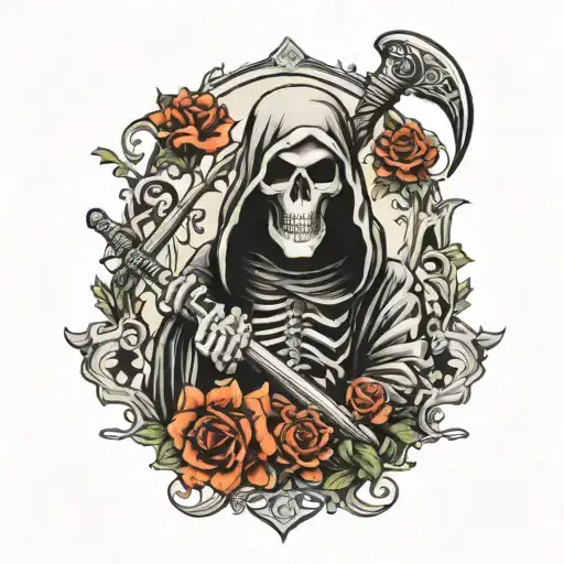 Grim Reaper A Blackwork