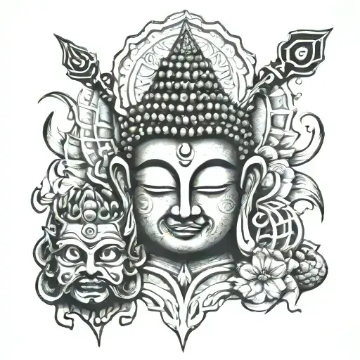 Buddha And Bhairab