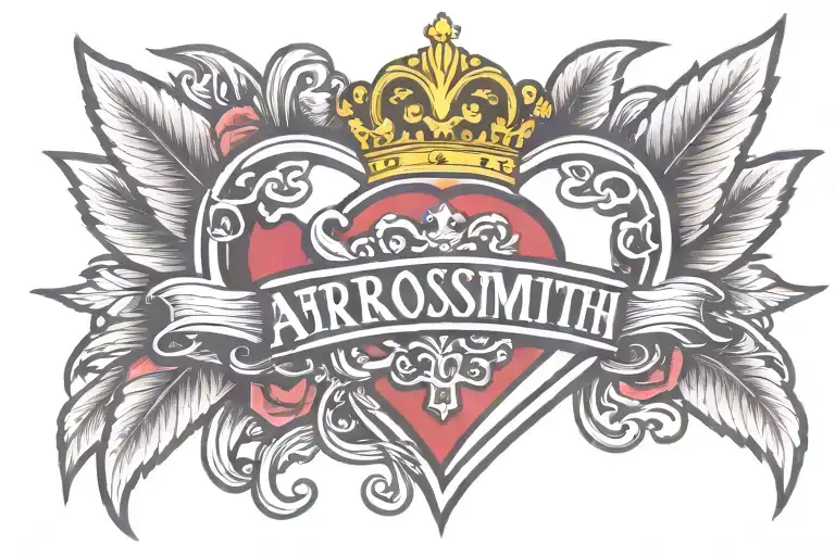 Aerosmith Logo With Heart And Crown