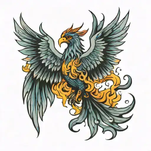 Phoenix Rising From Flames Left Arm
