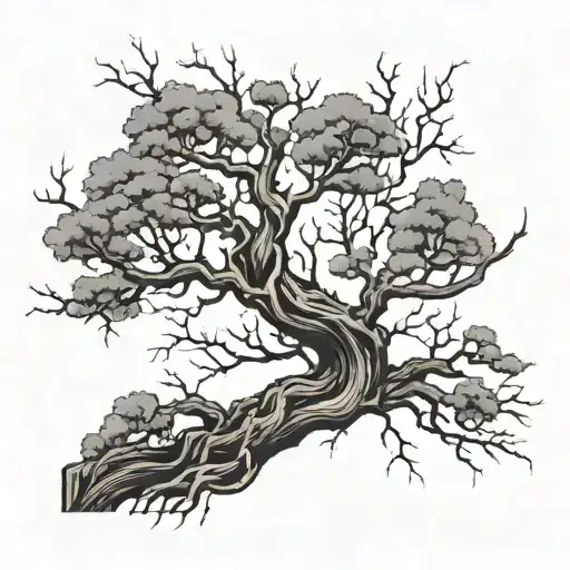 Tree Branches Stretching Towards Black