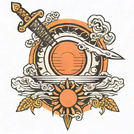 Sword With Moon Rising Sun