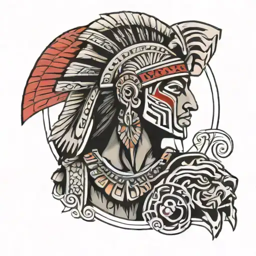Aztec Warrior Looking To The Side