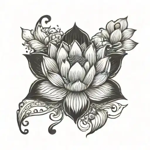 Lotus Flower With A Semi Colon Below It