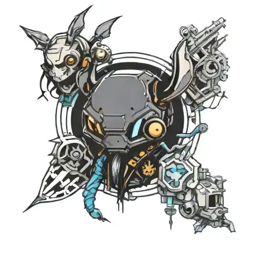 Stich Style Cyberpunk Inspired Tattoo Featuring Characters