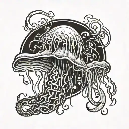 Jellyfish In Black Style