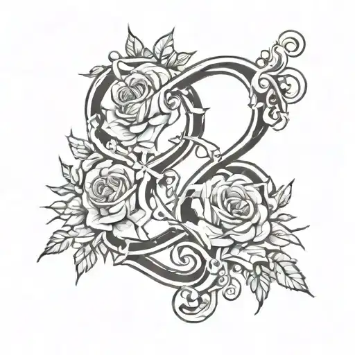 The Letters C And J Connected Showing Everlasting Love