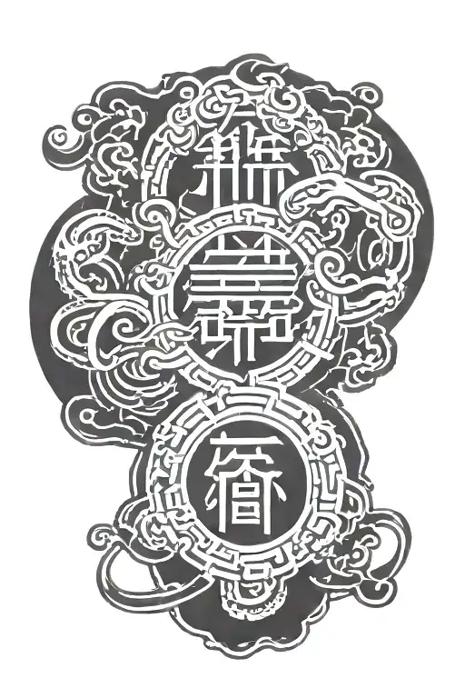 Black Out Wristband With Japanese Writing On It