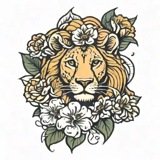 Leo Zodiac Sign Incorporated With July Birth Flower