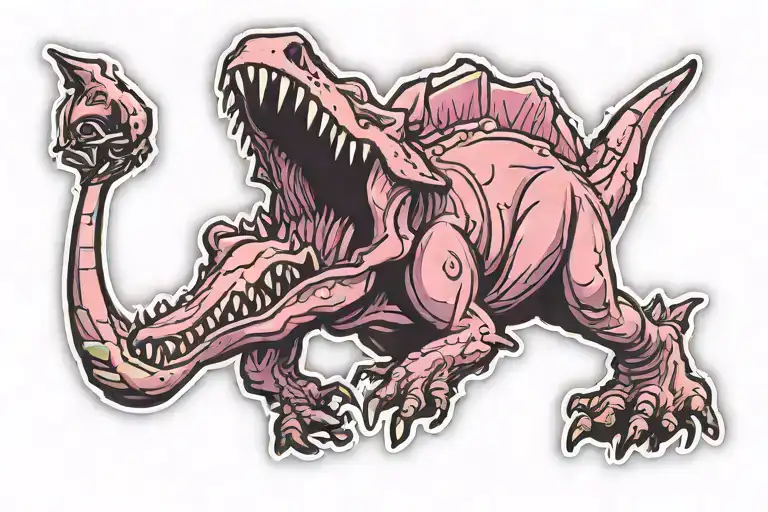 Pink Dinosaur Sticker