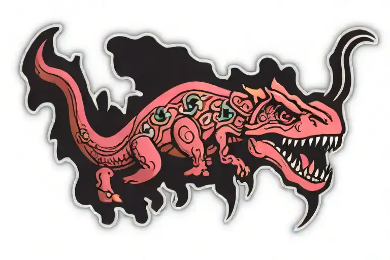 Pink Dinosaur Sticker