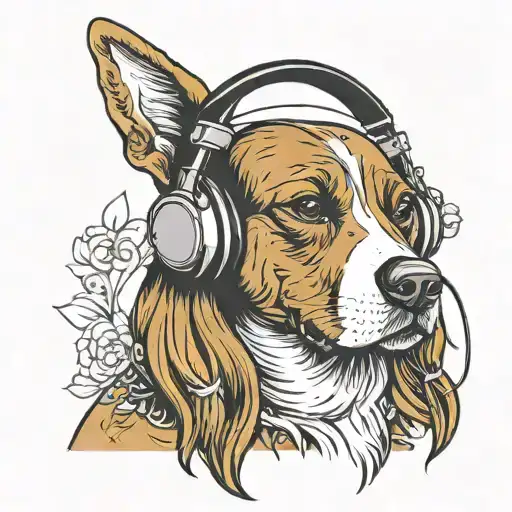 Dog Wearing Headphones Symbolizing The Client's Love