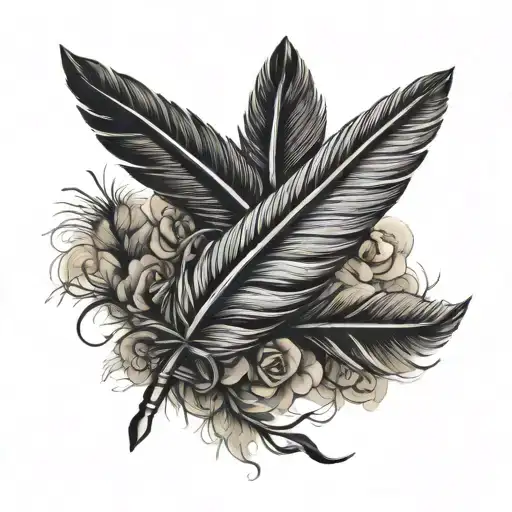 Black Feather Gauze Wrap My Arm