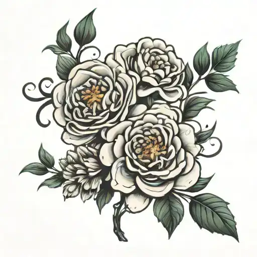 Carnation Daisy Rose Intertwined