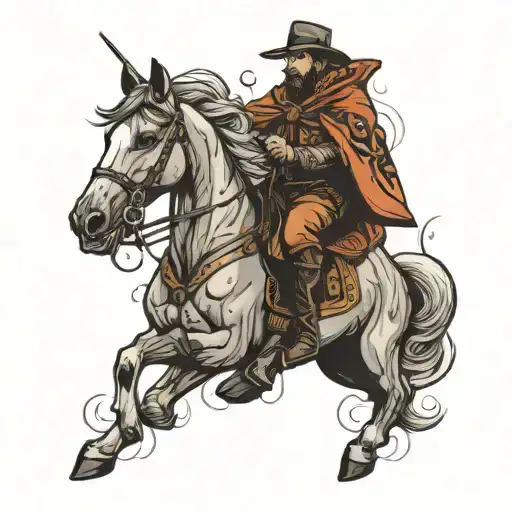 Man On A Horse Galloping