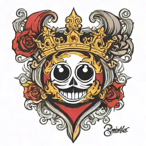 8 Ball Billiard With A Golden Crown On Top Freestyle Style