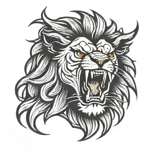 Angry Lion Face