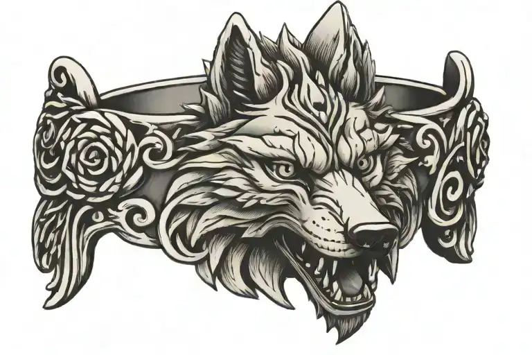 Wolf Ring Finger Wedding Band