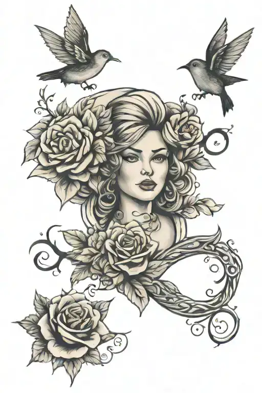 Wife And Son Tattoo Design